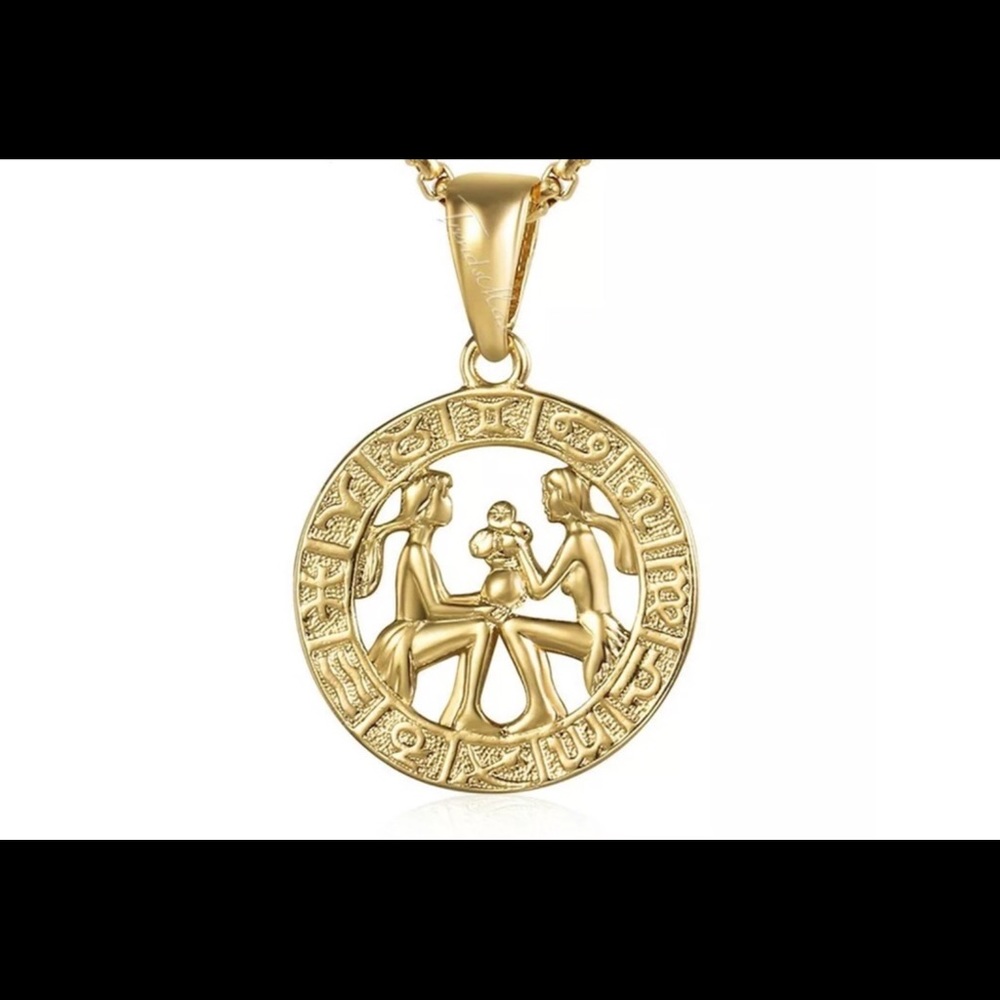 Gemini Zodiac Sign Gold Filled 18” Necklace